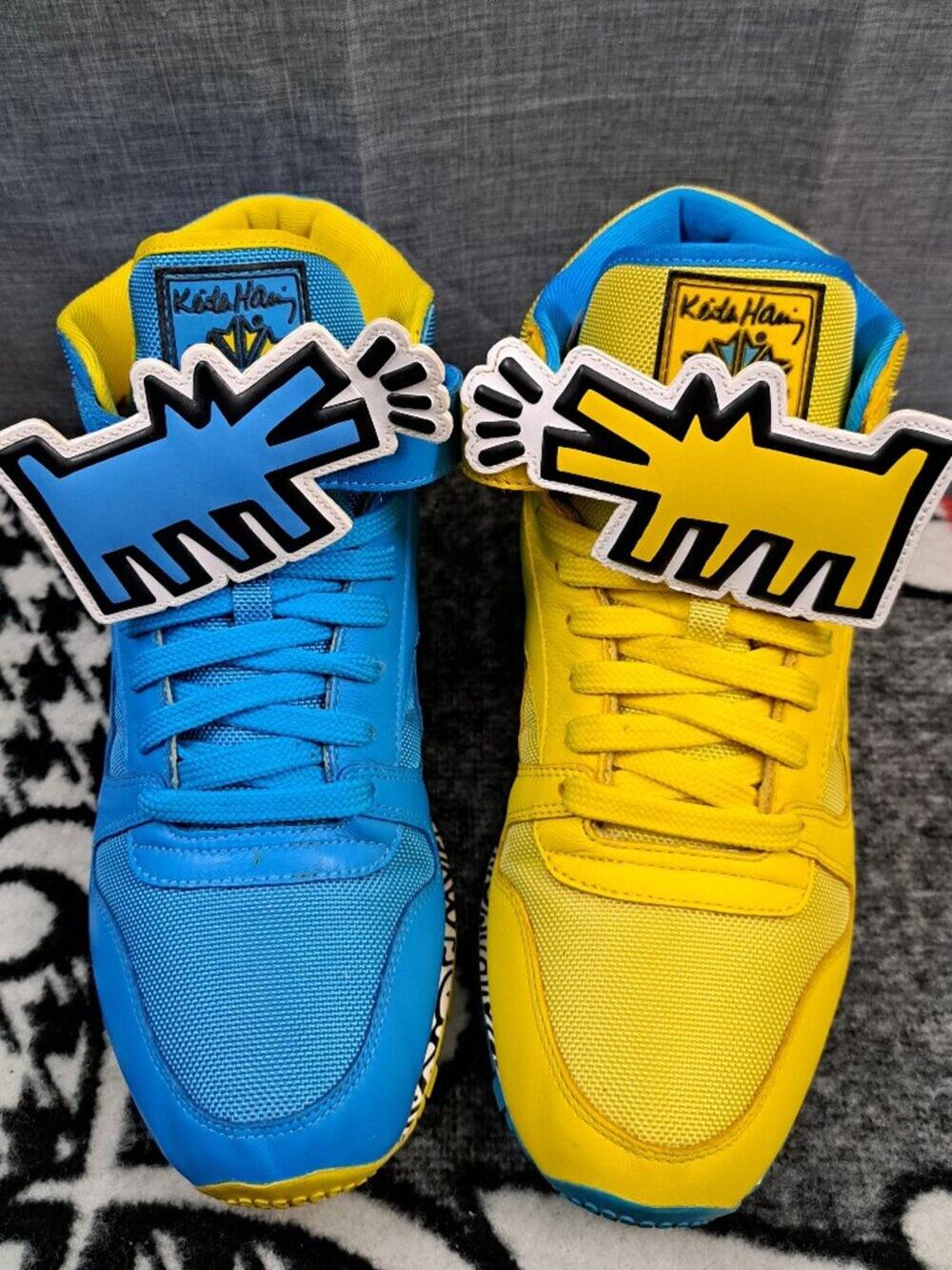 REEBOK KEITH HARING CLASSIC LEATHER MID STRAP LUX V44586 Sz 9.5 BARKING DOGS MEN